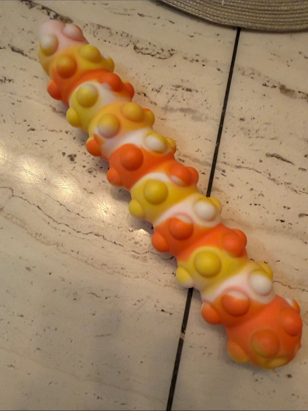 Jaru Kids Sensory Pop Stick Toy - Orange, Yellow & White Light up Caterpillar